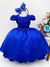 Vestido Infantil Azul Royal Renda Cinto Pérolas C/Tiara (1053AR) - Utilidades Shopping
