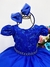 Vestido Infantil Azul Royal Renda Cinto Pérolas C/Tiara (1053AR)