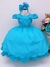 Vestido Infantil Azul Tiffany Cinto de Pérolas Luxo (7504AT)
