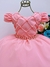 Vestido Infantil Goiaba Cinto de Pérolas Casamento Luxo (7504G) - comprar online