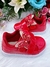 Tênis Vermelho Verniz Rosa Aplique Borboleta Velcro Meninas (8200VM) - loja online