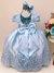 Vestido Infantil Azul Rendado Casamento Damas Luxo Pérolas (2219AZ) - Utilidades Shopping
