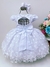 Vestido Infantil Branco Busto Com Strass e Pérolas Bolinhas (2060BC) - comprar online