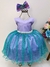Vestido Infantil Princesa Ariel Lilás Tule Verde Luxo Pérola (2180LI) na internet