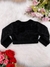 Bolero Infantil de Pelúcia Preto Plush Botão Laço Stass (1351PO) - Utilidades Shopping