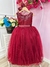 Vestido Infantil Damas de Honra Longo Marsala Strass Pérolas (2224MA) - Utilidades Shopping