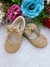 Sapatinho Bebê Dourado Com Glitter e Aplique de Lacinho (203307D) - loja online
