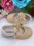 Sapatinho Bebê Dourado Com Glitter e Aplique de Lacinho (203307D) - Utilidades Shopping