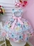 Vestido Infantil Floral Rosa Claro Pérolas e Strass Luxo (3450R1) - comprar online