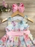 Vestido Infantil Floral Rosa Claro Pérolas e Strass Luxo (3450R1) - loja online