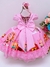 Vestido Infantil Circo Rosa Cinto Pérolas Strass Luxo (DLXCIRCO) - Utilidades Shopping