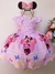 Vestido Infantil Minnie C/ Laço Para Cabelo Rosa Luxo (2943MR)