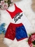 Fantasia Infantil Arlequina Brilho Body e Shorts (0106AL) - Utilidades Shopping