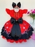 Vestido Infantil Minnie Vermelha Luxo Festas com Tiara (173) - Utilidades Shopping