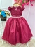 Vestido Infantil Damas Honra Casamento Marsala Renda Pérola (2266ML) na internet