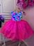 Vestido Infantil Barbie Colorido Neon Saia Pink e Glitter (1237PK)