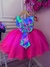 Vestido Infantil Barbie Colorido Neon Saia Pink e Glitter (1237PK) - comprar online