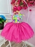 Imagem do Vestido Infantil Barbie Colorido Neon Saia Pink e Glitter (1237PK)