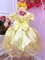 Vestido Infantil Amarelo Renda Realeza e Aplique Borboletas (2246AM) - Utilidades Shopping