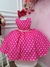 Vestido Infantil Barbie Rosa Chiclete C/ Bolinhas Brancas (1235RC) - Utilidades Shopping