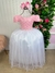 Vestido Enjoy Longo Mari Peito Rendado Rosa Bebe Saia Branca (VESTENJYLONGPTRNRSBB)