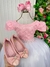 Vestido Enjoy Longo Mari Peito Rendado Rosa Bebe Saia Branca (VESTENJYLONGPTRNRSBB)