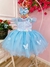 Vestido Infantil Jardim Encantado Azul C/ Aplique Pérolas (2331AZ) - Utilidades Shopping