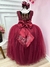 Vestido Infantil Damas de Honra Longo Marsala Strass Pérolas (2224MA) - loja online