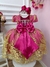 Vestido Infantil Pink Renda Realeza e Aplique de Borboletas (2246PK)