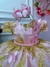 Vestido Infantil Rosa Renda Realeza e Aplique de Borboletas (2246RB) - loja online