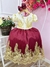 Imagem do Vestido Infantil Marfim C/ Marsala e Pérolas Renda Realeza (2229MM)