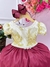 Vestido Infantil Marfim C/ Marsala e Pérolas Renda Realeza (2229MM) na internet