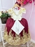 Vestido Infantil Marfim C/ Marsala e Pérolas Renda Realeza (2229MM) na internet