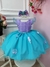 Vestido Infantil Ariel Apliques Fundo do Mar Busto Plissado (1210LA) - loja online