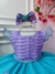 Vestido Infantil Ariel Apliques Fundo do Mar Busto Plissado (1210LA)