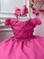 Vestido Infantil Rosa Chiclete Cinto Pérolas Damas Casamento (7504RQ)
