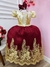 Vestido Infantil Marfim C/ Marsala e Pérolas Renda Realeza (2229MM)