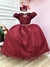 Vestido Infantil Damas Honra Casamento Marsala Renda Pérola (2266ML)