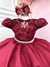 Imagem do Vestido Infantil Damas Honra Casamento Marsala Renda Pérola (2266ML)