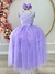 Vestido Infantil Damas de Honra Longo Lilás Pérolas e Strass (2224LL) - comprar online