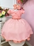 Imagem do Vestido Infantil Goiaba Cinto de Pérolas Casamento Luxo (7504G)