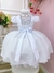 Vestido Infantil Branco Cinto Pérolas Damas Casamento Luxo (7504BR) na internet