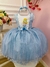 Vestido Infantil Cinderela Azul Brilho Festas Princesa (0115AZ) na internet