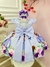 Vestido Infantil Lilás Bolinhas Princesa Sofia Cinto Pérolas (2947PS) - Utilidades Shopping