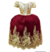 Vestido Infantil Marfim C/ Marsala e Pérolas Renda Realeza (2229MM) - Utilidades Shopping