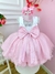 Vestido Infantil Coelho da Páscoa Saia C/ Glitter Luxo (0867BR)