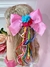 Laço Infantil Junino Rosa Chiclete Com Fitas e Aplique Flor (LACO213) - comprar online