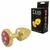 Plug Anal Dourado em ABS com Pedra Cravejada em Strass Vermelha - HARD Plug LESS (HA143DV)