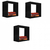 Imagem do Kit 3 Nicho Decorativo 40X40X20 cm Preto Em Mdf (28155)