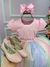Vestido Infantil Menina Bonita Peito Rosa e Saia Colorida (VESSTINFMNNBNTRDPRSSCRL)
